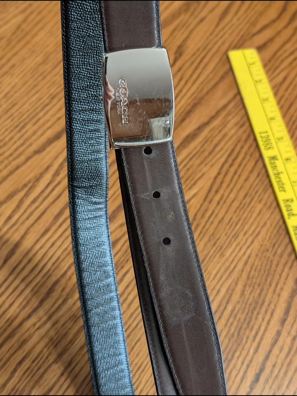 ​Coach Men’s Reversible Leather Harness Belt - Black/Brown - Picture 6 of 8